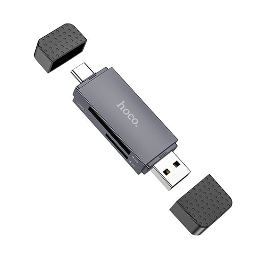 Hoco SD Card Reader HB45 - Metal Grey