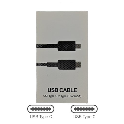 Type-C to Type-C Super Fast Cable for Galaxy Note 20 Ultra in Retail Packaging (1M-5A) - Black