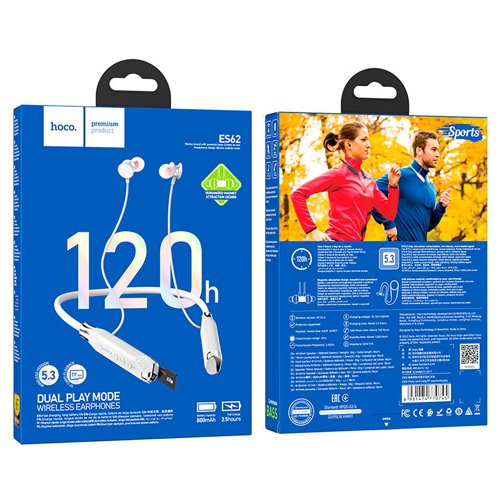 Hoco Wireless Earphones Headset with Mic ES62 - Grey