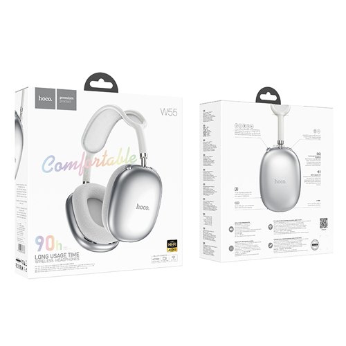 Hoco Comfortable Wireless Bluetooth Headphones W55 - Silver