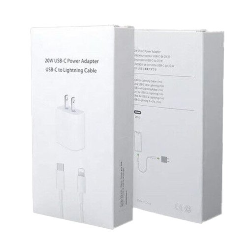 iPhone USB-C Wall Power Adapter with USB-C to Lightning Cable in Retail Packaging (20W)
