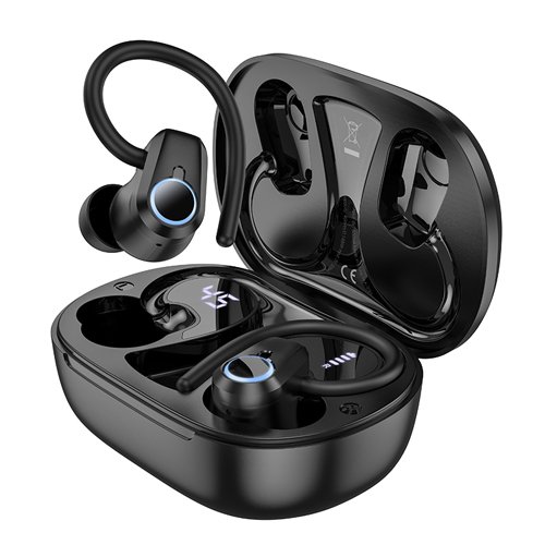 Hoco Sportive Wireless Headset with Charging Case EQ8 - Black