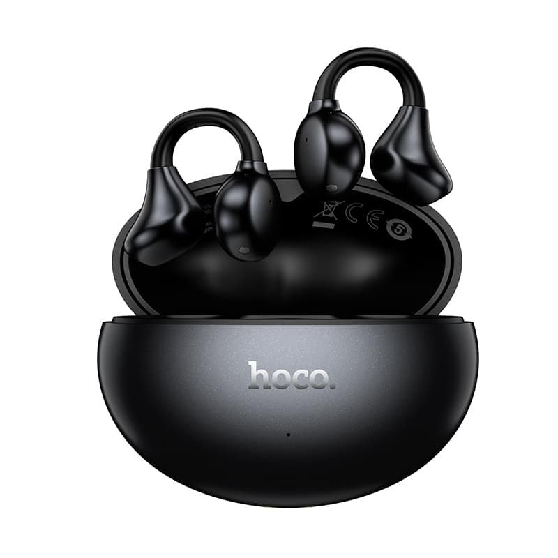 Hoco Comfortable Ear Clip Headset with Charging Case EA8 - Metal Gray